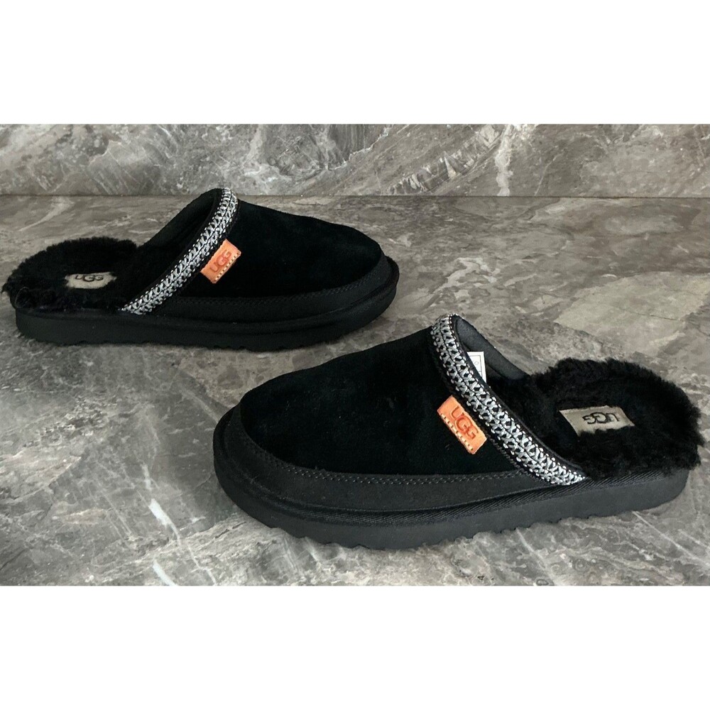 UGG TASMAN II BLACK SUEDE WOOL SLIPPERS Women’s 6/Youth 4